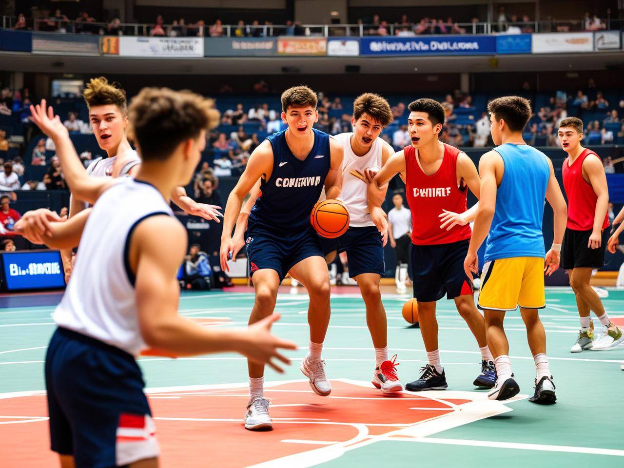 美洲篮球赛场上展现激烈对抗，赛事精彩纷呈